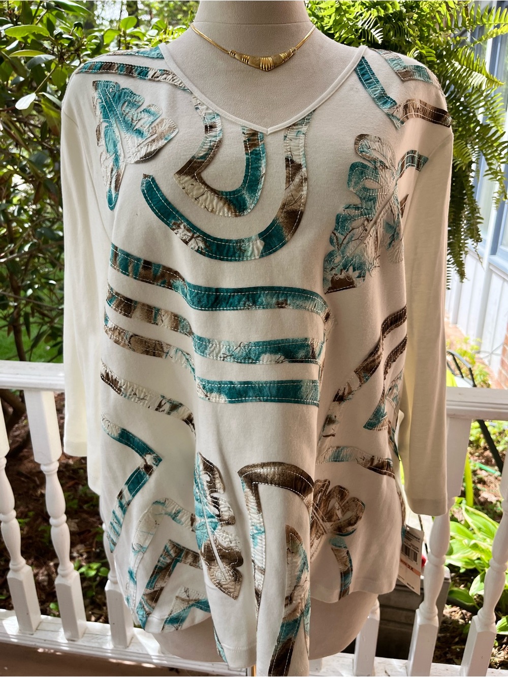 Alfred Dunner NWT Plus Size 2X Wearable Art Tunic Top Boho Vibes